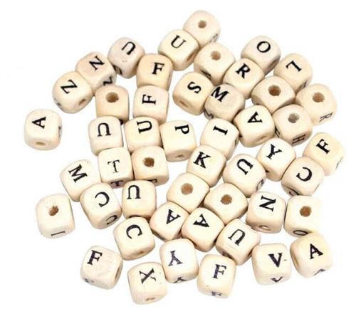 100 perles alphabet en bois
