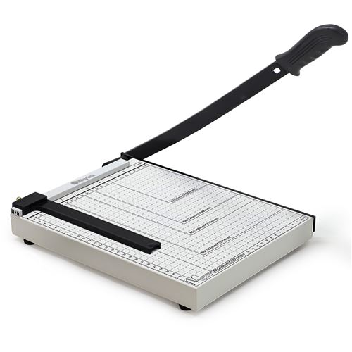 Non Communiqué Blanc Massicot Coupe Papier Guillotine, Pour Couper Papier, Carton Et Feuilles Plastifiées, Cisaille À Levier, Capacité 8 Feuilles