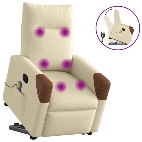 Non Communiqué Crème Vidaxl Fauteuil De Massage, Relaxation Tissu