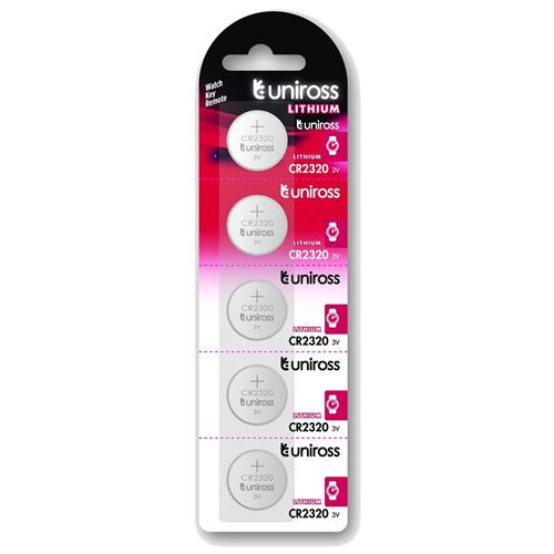 UNIROSS Pack de 5 Piles Lithium CR2320, 3V