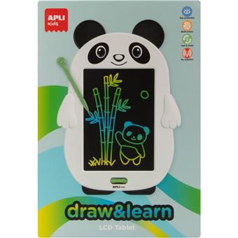 Tablette à dessin - Écran LCD 8,5 pouces - Avec stylet - Effaçable - Forme de panda - Apli Kids - 1