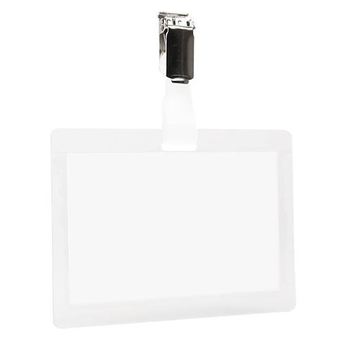 Boîte de 25 badges auto-plastifiant 54 x 90 mm - Transparent - Tarifold