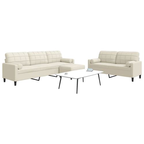 Non Communiqué Multicolore Ensemble De Canapés 3 Pcs Avec Coussins Et Traversins Velours
