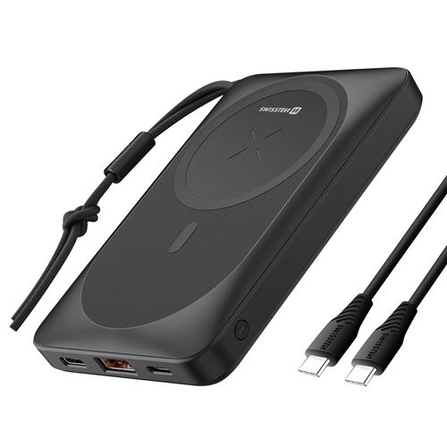 Powerbank MagSafe 10 000mAh + USB-C 18W + USB 20W Compact Swissten Noir