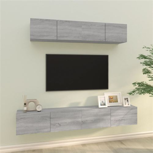 Ensemble de meubles TV 4 pcs Sonoma gris Bois d ingénierie