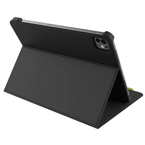 Etui Folio pour iPad Pro 13 &agrave; Base de Cuir de Cactus Antichoc et Durable Noir