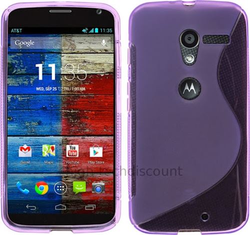 Housse etui coque pochette silicone gel pour Motorola Moto X + film ecran - MAUVE - htdmobiles
