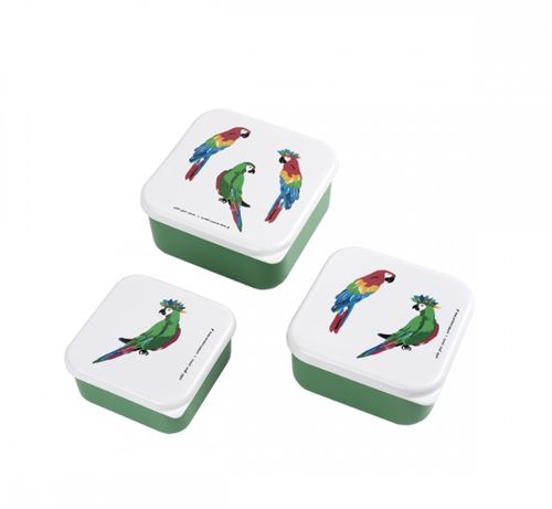 Set de 3 lunch box Les perroquets