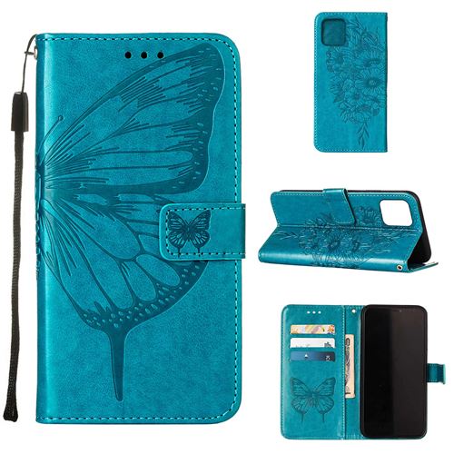 MPFRANCE Housse pour iPhone 13 Pro Bleu [Papillon V3]