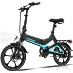 Vélo Électrique 16 Pliable HITWAY, 250W 36V 7,8Ah VAE d'assistance - Noir