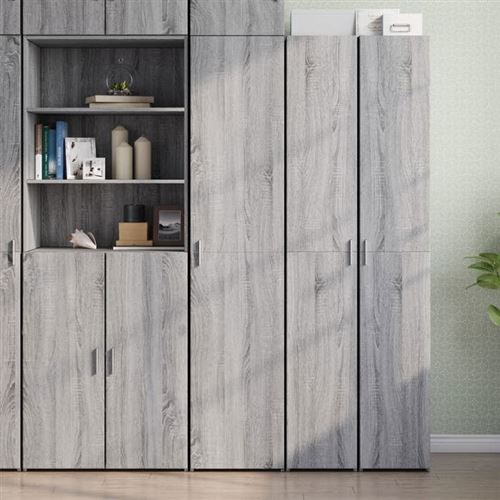 Non Communiqué Gris Vidaxl Buffet Haut Sonoma 40X42,5X185 Cm Bois D'ingénierie, Buffet, Armoire De Rangement, Panneau Latéral, Armoire, 3281404