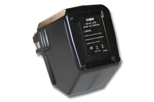 Vhbw Batterie compatible avec Hilti SB12, SF120-A outil électrique (3000 mAh, NiMH, 12 V)
