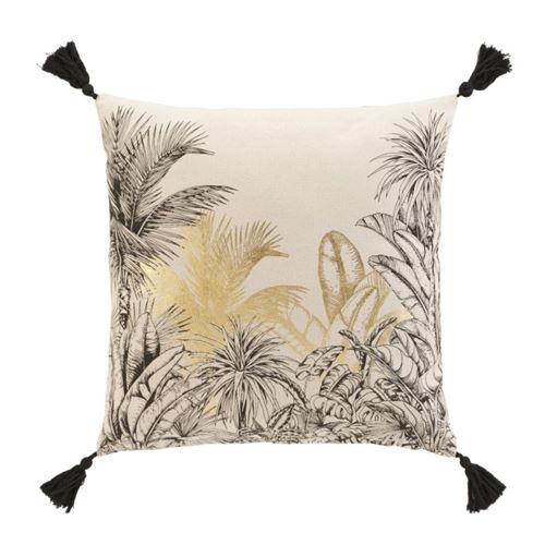 Generique Coussin Déco Imprimé "Papaya" 45X45cm Naturel - Image 3