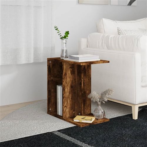 Non Communiqué Marron Vidaxl Bijzettafel 50X30x50 Cm Bewerkt Hout Gerookt Eikenkleurig815849
