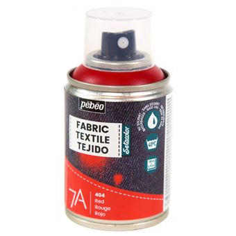 Bombe de peinture - Tissus - Textile - Rouge - Sans solvant - Pébéo - 100ml - 1