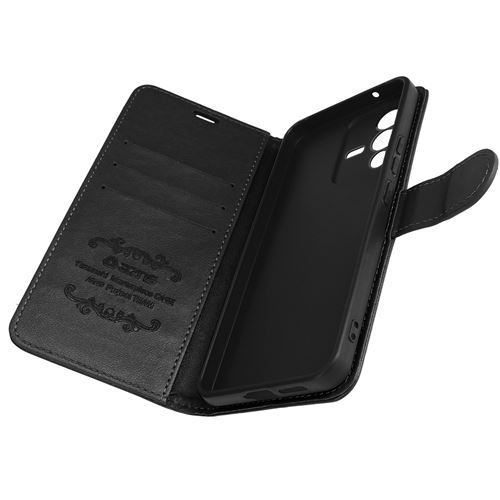 Étui Folio Vivo V23 5G Portefeuille et Support Vidéo Effet Cuir Lisse Avizar noir