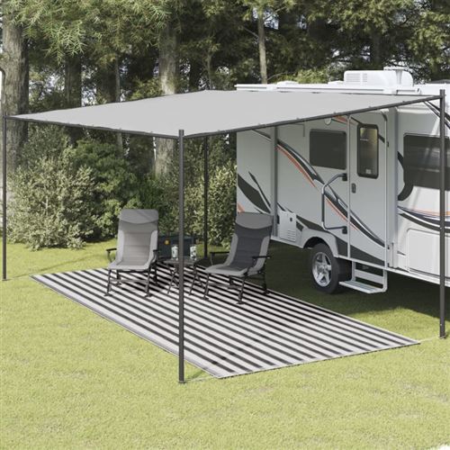 vidaXL Tapis de tente 250x550 cm Anthracite et blanc