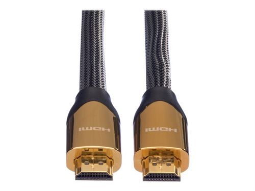 Roline Premium - Câble HDMI avec Ethernet - HDMI mâle pour HDMI mâle - 4.5 m - double blindage - noir nylon - support 4K