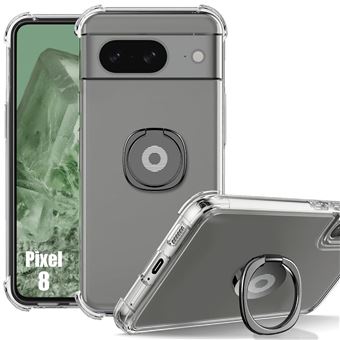 Coque pour Google Pixel 8 - Antichoc Ultra Slim Transparent avec Support Noir - BOOLING - 1