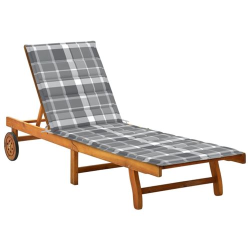 Non Communiqué Chaise Longue De Jardin Avec Coussin Bois D Acacia Solide