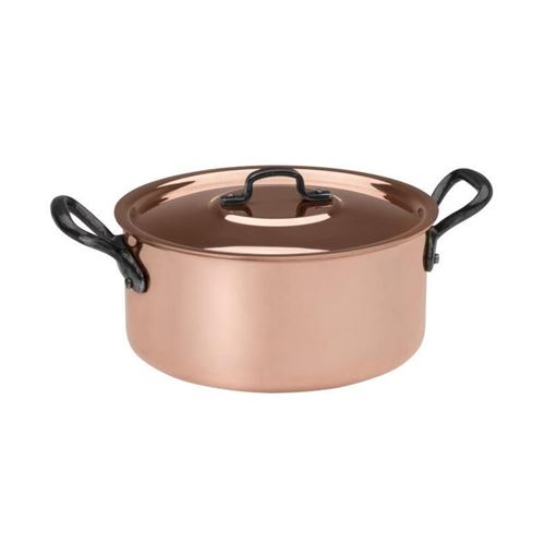 Baumalu Faitout + Couvercle Cuivre - 24 Cm