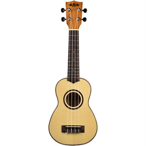 Kala KA-FMS Solid Spruce Flame Maple ukulélé soprano naturel avec housse