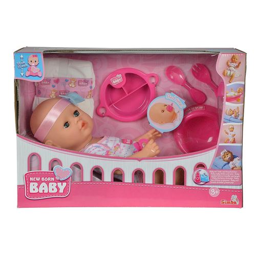 Simba Toys 105037975 New Born Baby- Bébé il est temps de se couche