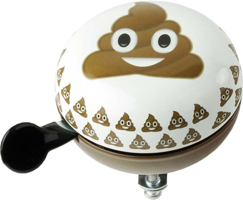 Widek Cloche de bicyclette Emoticon Poo 80 mm blanc / marron