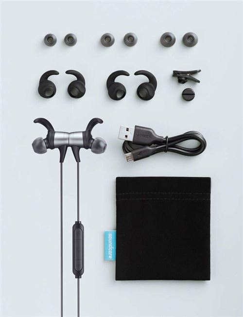 Anker Soundcore Spirit Pro Intra-aural écouteur Noir, Gris - Casques (Intra-aural, écouteur, sans Fil, Bluetooth, 17 g, Noir, Gris)