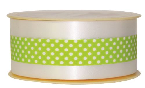 Ruban charlotte pois vert