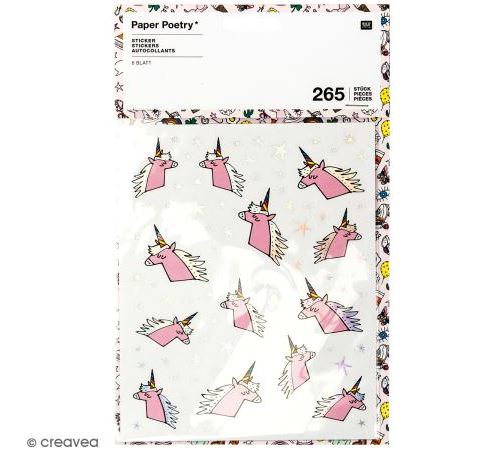 Stickers - Magical summer licorne - 265 pcs