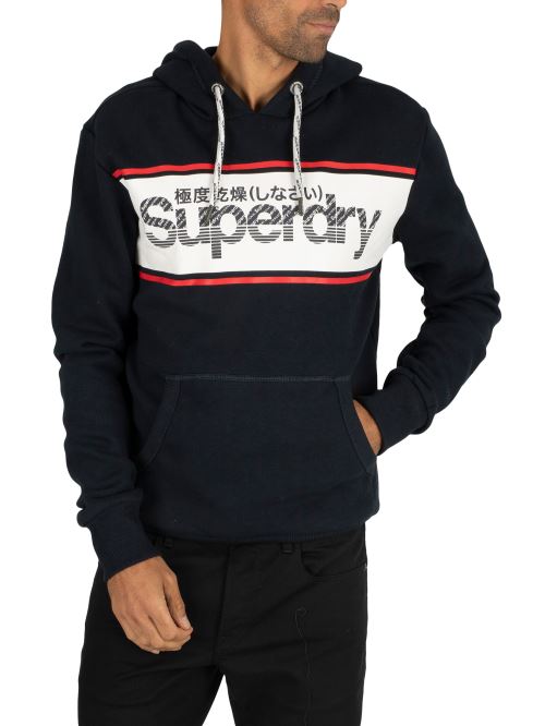 Superdry Pour des hommes Sweat à capuche rétro sport, BleuL