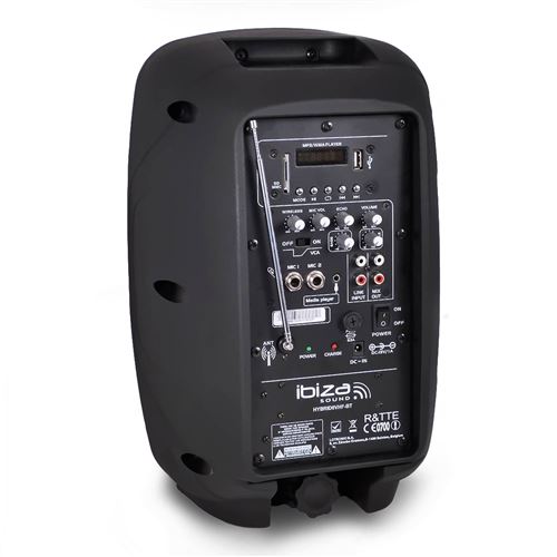 ENCEINTE Sono Portable AUTONOME 8/20CM 300W - USB/SD/BT/AUX/ECHO - AVEC  EFFET DERBY - PARTY-8COMBI