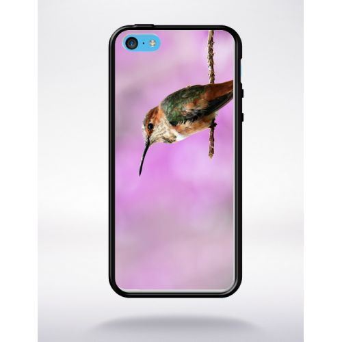 Coque martin pecheur compatible apple iphone 5c bord noir silicone