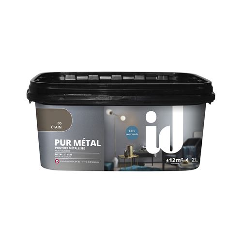 Peinture Décorative Pur Metal 2l Etain - Id Paris