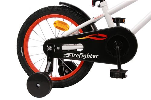 Amigo Firefighter Velo Garcon 16 Pouces 20 Cm Garcon Frein A Retropedalage Blanc Velos Achat Prix Fnac