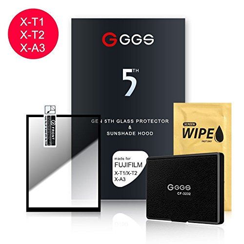 GGS Larmor protection d'écran LCD en verre optique adhésif pour Fujifilm X-T1/X-t2/X-a3 – Transparent