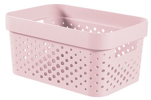 CURVER Panier de rangement Infinity 4,5 L - Aspect tricot - Rose