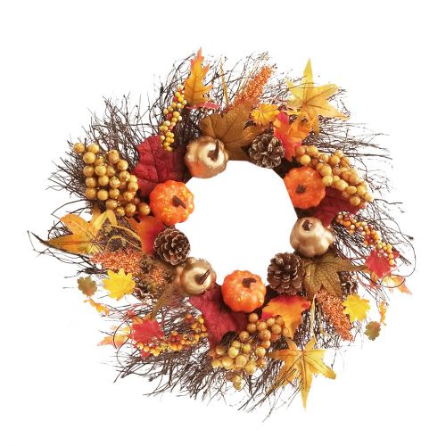 45Cm Feuille D'Érable D'Automne de Citrouille Couronne Har-Gilet Thanksgiving Halloween Bricolage Décor JJZS261