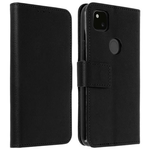 Avizar Housse pour Google Pixel 4A Porte-carte Fonction Support Vidéo Dragonne Noir