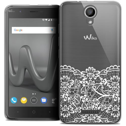 Coque Wiko Harry (5 ) CASEINK Housse Etui [Crystal Gel HD Collection Spring Design Bas dentelle - Souple - Ultra Fin - Imprimé en France]