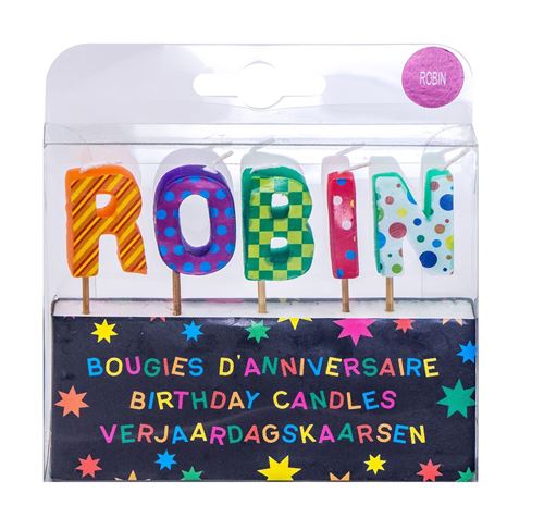 Bougies d'anniversaire prénom Robin