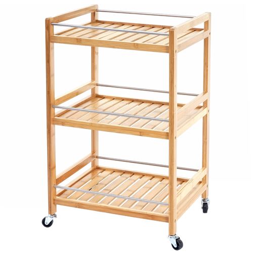 Mendler Chariot Roulant Hwc-D91 Bambou 76X46x38cm - Image 3