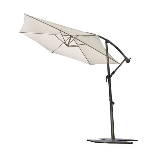 Parasol déporté inclinable rond Almeria - Diam. 300 cm - Blanc écru
