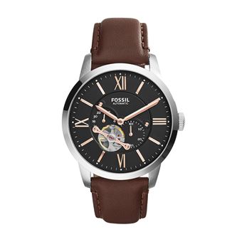 Fossil Montre Townsman automatique en cuir Brun - 1
