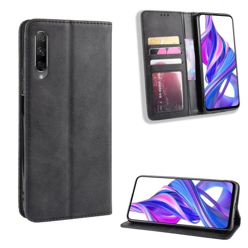 Etui en PU style vintage noir pour votre Huawei Honor 9X/9X Pro