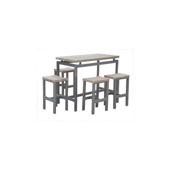 Ensemble Design Table Haute Bar 4 Tabourets Le Mans Set
