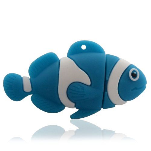 818-TEch No29700030002 clé USB (2 Go) poisson rouge clown 3D bleu