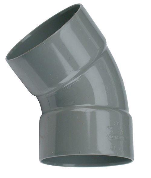 Coude Femelle / Femelle PVC - 45° - Diamètre 80 mm
