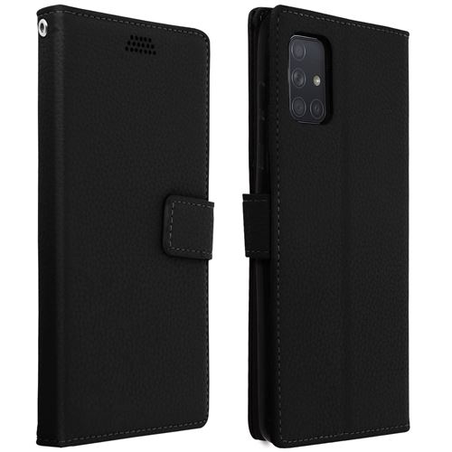 Housse pour Samsung Galaxy A51 avec Porte carte Support Vidéo et Dragonne noir